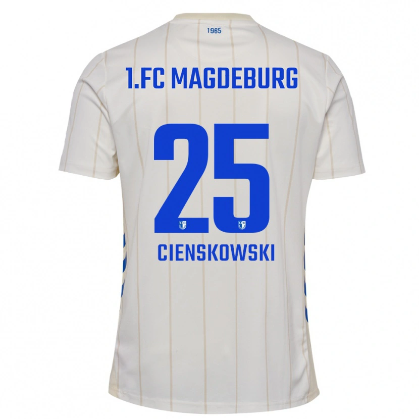 Danxen Niño Camiseta Amy Cienskowski #25 Blanco Azul 2ª Equipación 2025/26 La Camisa