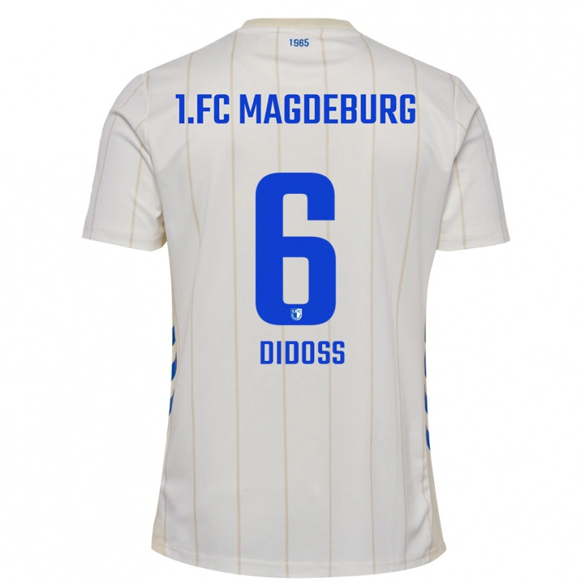 Danxen Niño Camiseta Fadi Didoss #6 Blanco Azul 2ª Equipación 2025/26 La Camisa