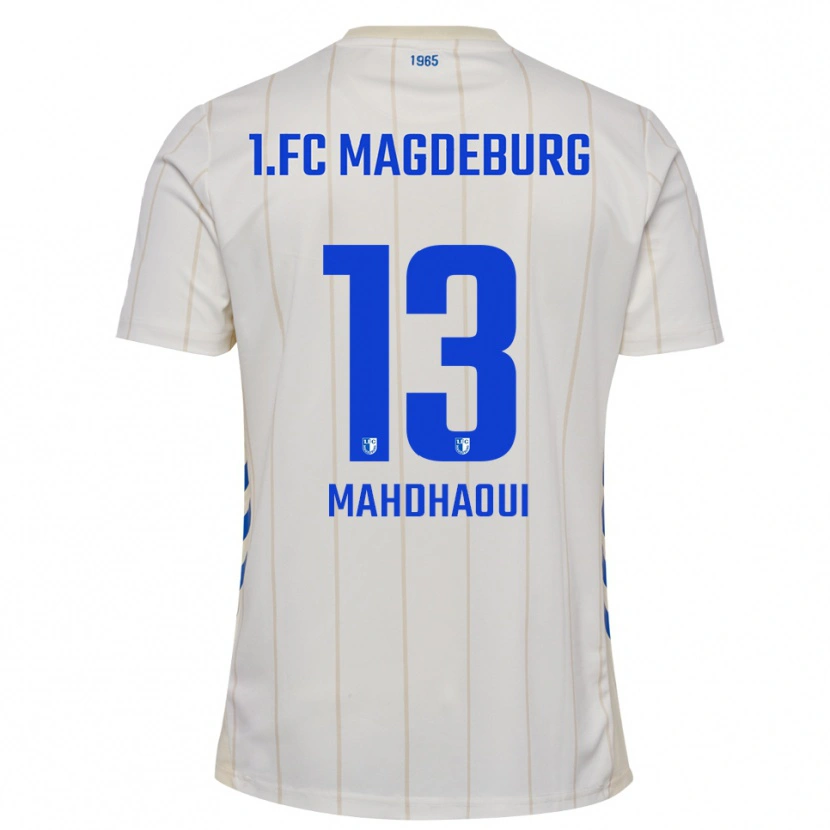 Danxen Niño Camiseta Islam Mahdhaoui #13 Blanco Azul 2ª Equipación 2025/26 La Camisa