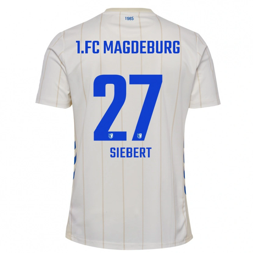 Danxen Niño Camiseta Marlon Siebert #27 Blanco Azul 2ª Equipación 2025/26 La Camisa