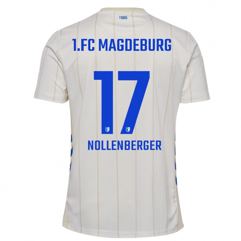 Danxen Niño Camiseta Alexander Nollenberger #17 Blanco Azul 2ª Equipación 2025/26 La Camisa