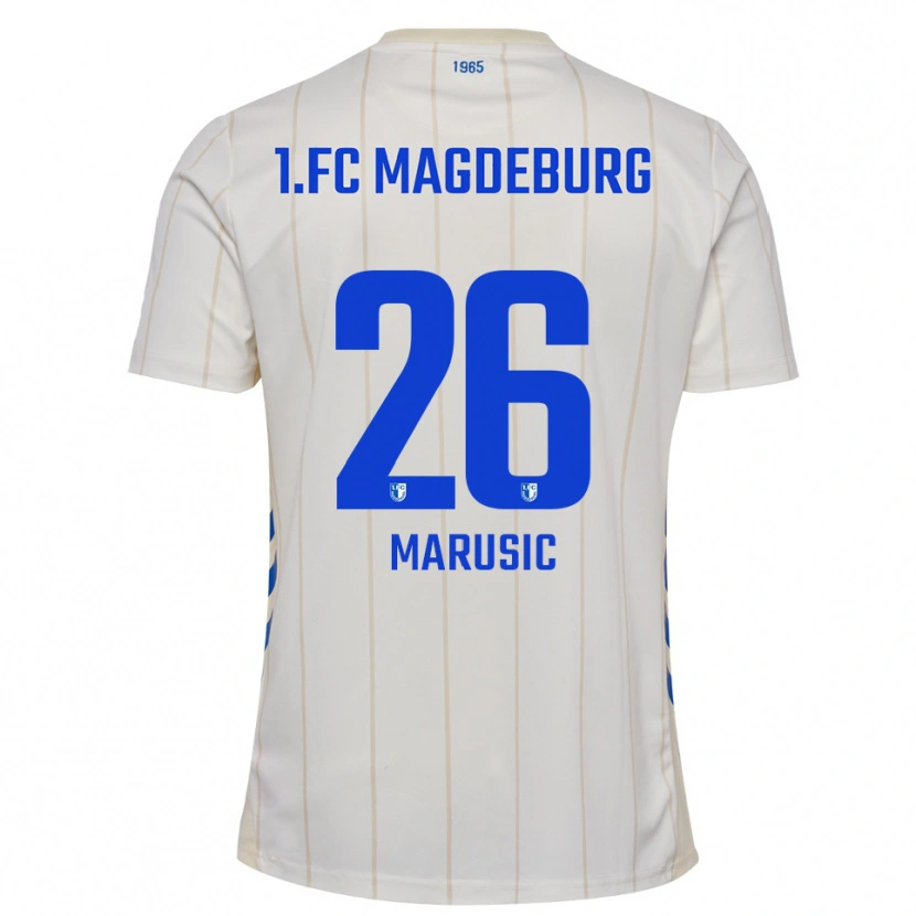 Danxen Niño Camiseta Aleksa Marusic #26 Blanco Azul 2ª Equipación 2025/26 La Camisa