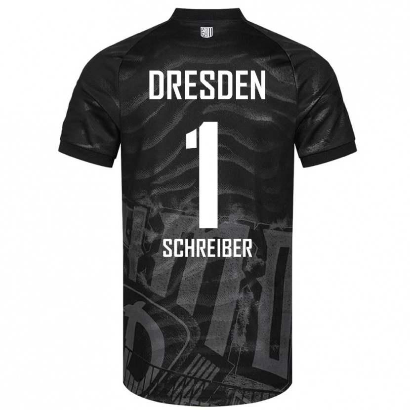 Danxen Niño Camiseta Tim Schreiber #1 Negro Gris 2ª Equipación 2025/26 La Camisa