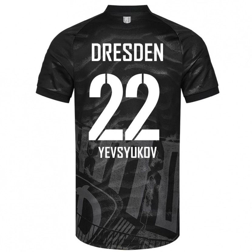 Danxen Niño Camiseta Demyd Yevsyukov #22 Negro Gris 2ª Equipación 2025/26 La Camisa