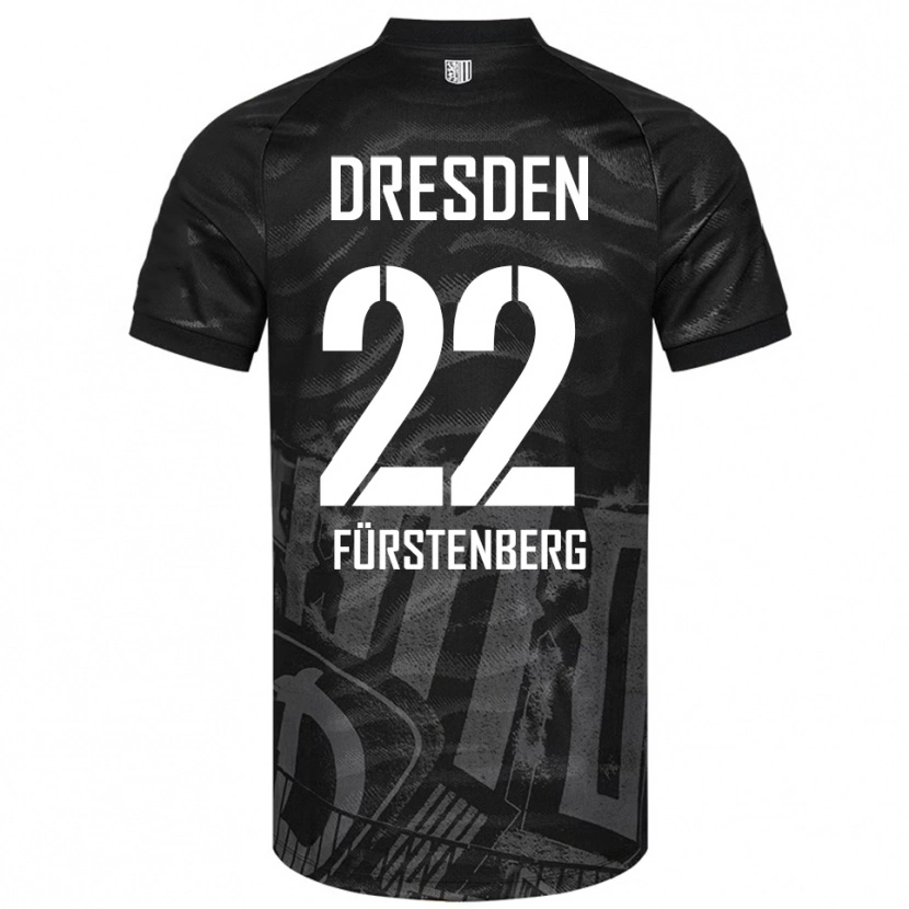 Danxen Niño Camiseta Mattis Fürstenberg #22 Negro Gris 2ª Equipación 2025/26 La Camisa