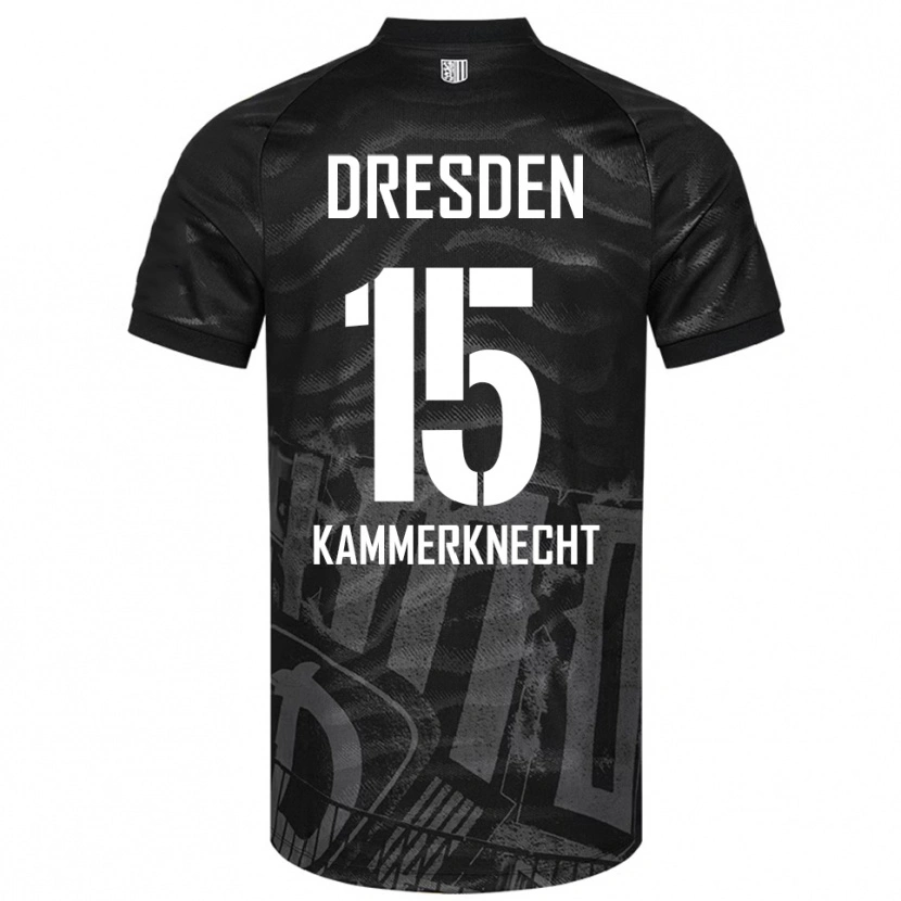 Danxen Niño Camiseta Claudio Kammerknecht #15 Negro Gris 2ª Equipación 2025/26 La Camisa
