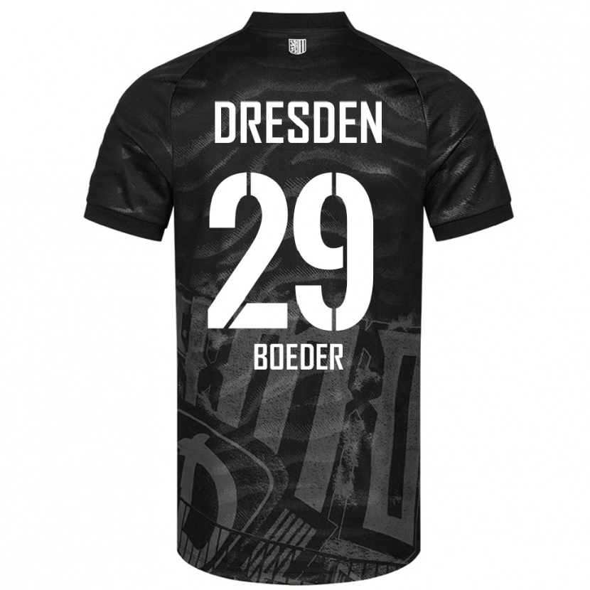 Danxen Niño Camiseta Lukas Boeder #29 Negro Gris 2ª Equipación 2025/26 La Camisa