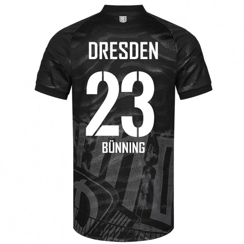 Danxen Niño Camiseta Lars Bünning #23 Negro Gris 2ª Equipación 2025/26 La Camisa