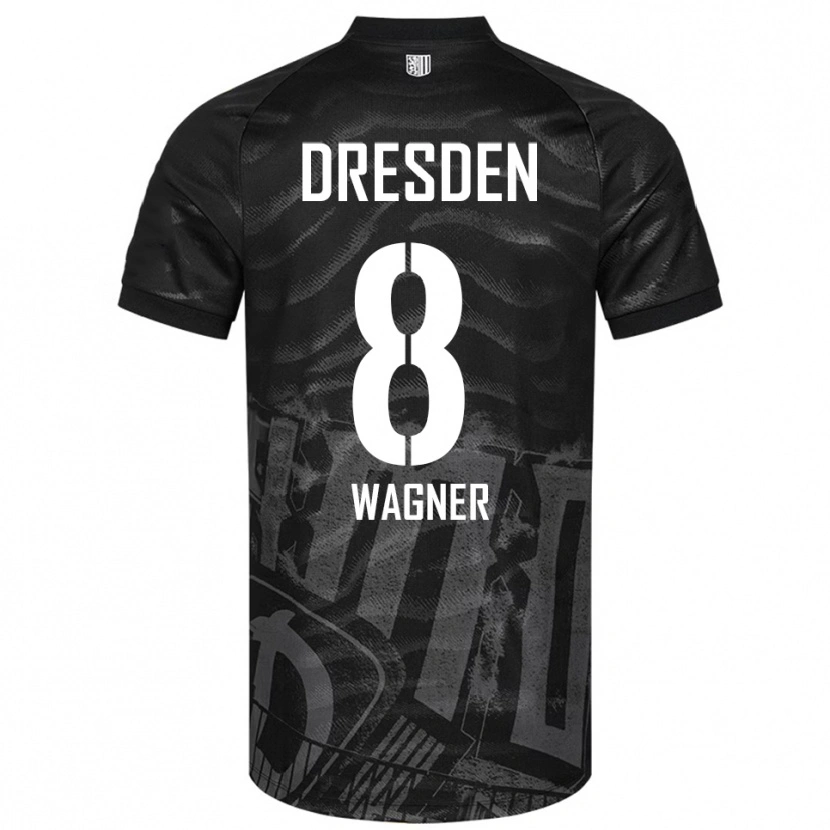 Danxen Niño Camiseta Robert Wagner #8 Negro Gris 2ª Equipación 2025/26 La Camisa
