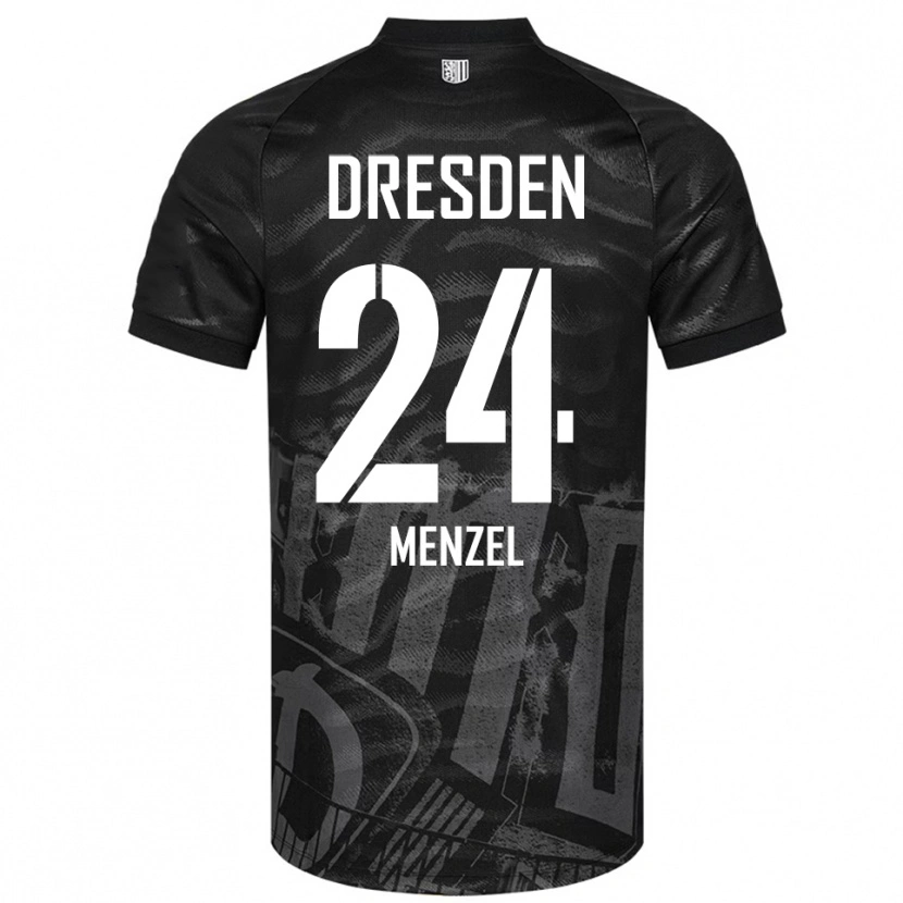 Danxen Niño Camiseta Tony Menzel #24 Negro Gris 2ª Equipación 2025/26 La Camisa