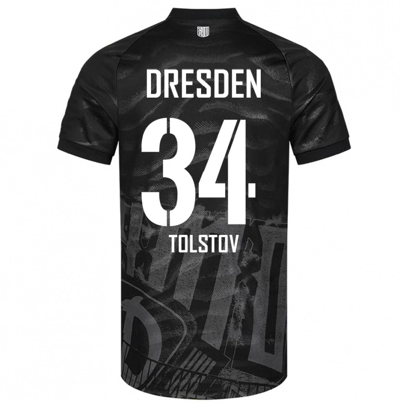 Danxen Niño Camiseta Maik Tolstov #34 Negro Gris 2ª Equipación 2025/26 La Camisa