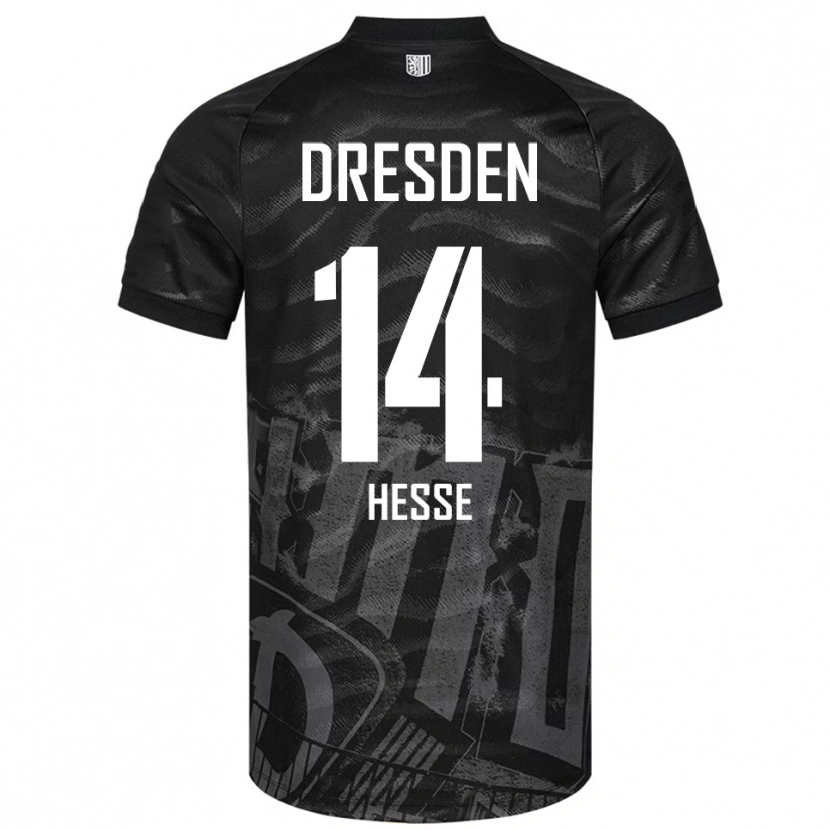 Danxen Niño Camiseta Henrik Heße #14 Negro Gris 2ª Equipación 2025/26 La Camisa