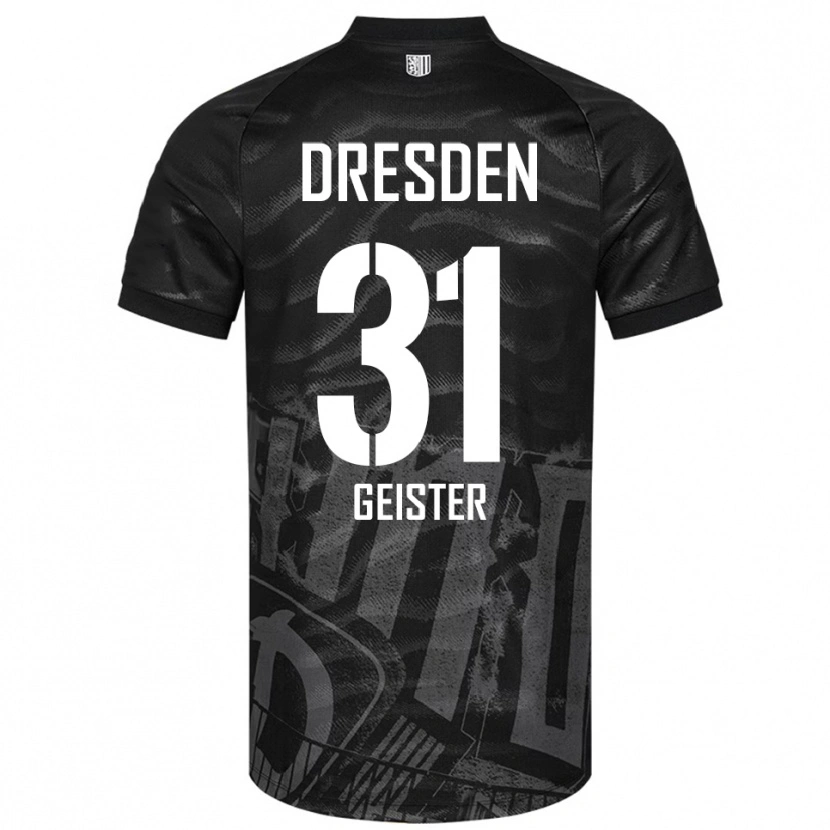 Danxen Niño Camiseta Jannis Geister #31 Negro Gris 2ª Equipación 2025/26 La Camisa