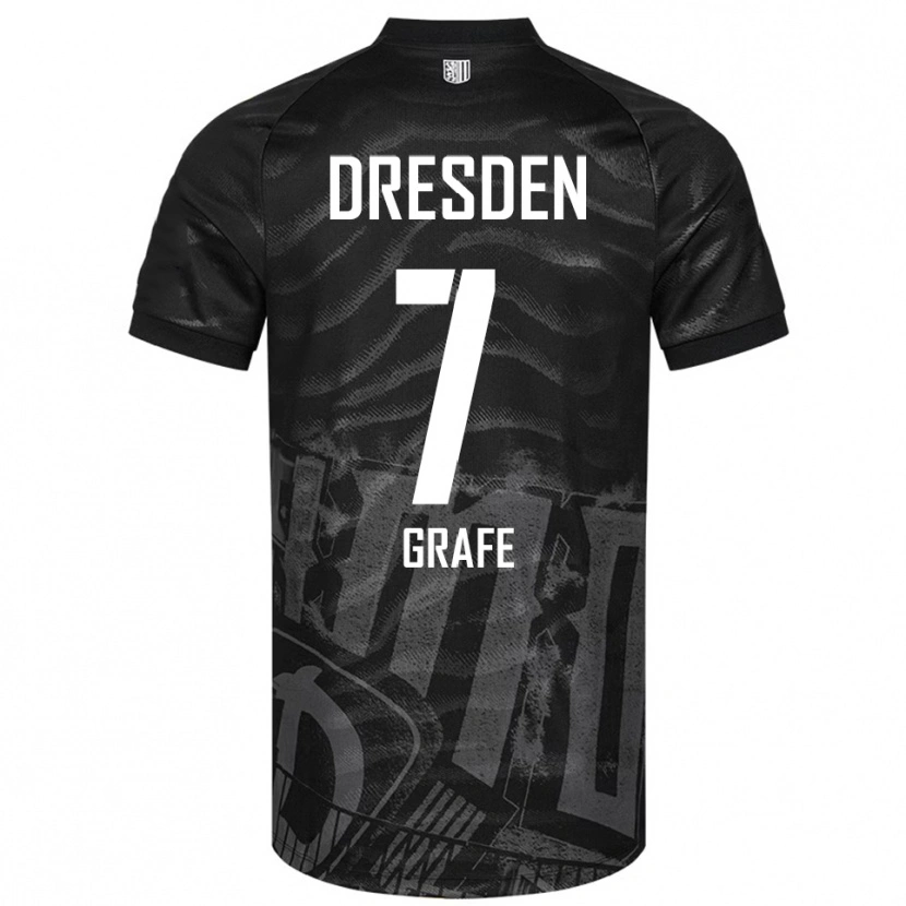 Danxen Niño Camiseta Quentin Grafe #7 Negro Gris 2ª Equipación 2025/26 La Camisa