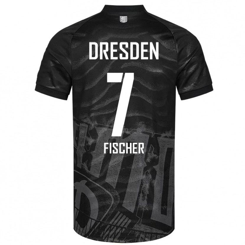 Danxen Niño Camiseta Marc Fischer #7 Negro Gris 2ª Equipación 2025/26 La Camisa