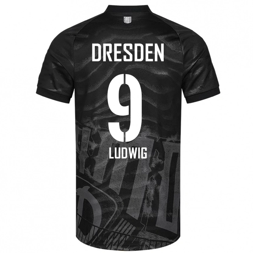 Danxen Niño Camiseta Yannis Ludwig #9 Negro Gris 2ª Equipación 2025/26 La Camisa