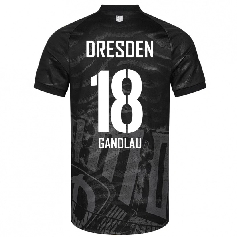 Danxen Niño Camiseta Quentin Gandlau #18 Negro Gris 2ª Equipación 2025/26 La Camisa