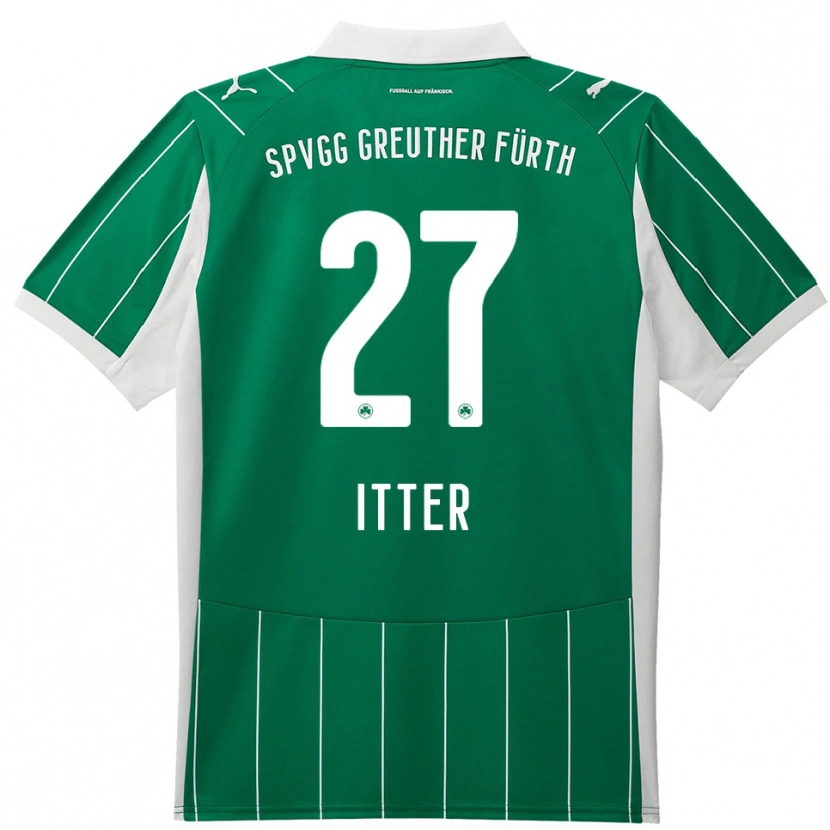 Danxen Niño Camiseta Luca Itter #27 Verde Blanco 2ª Equipación 2025/26 La Camisa