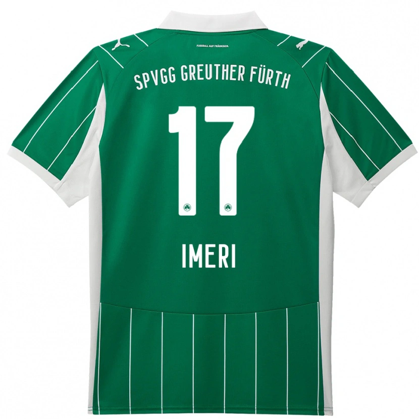 Danxen Niño Camiseta Adem Imeri #17 Verde Blanco 2ª Equipación 2025/26 La Camisa