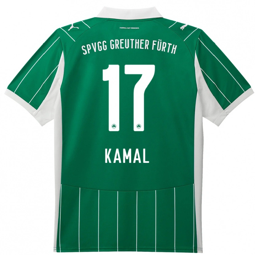 Danxen Niño Camiseta Fadl Kamal #17 Verde Blanco 2ª Equipación 2025/26 La Camisa
