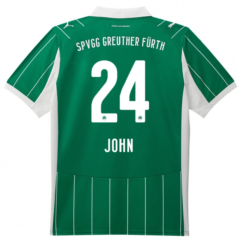 Danxen Niño Camiseta Marco John #24 Verde Blanco 2ª Equipación 2025/26 La Camisa