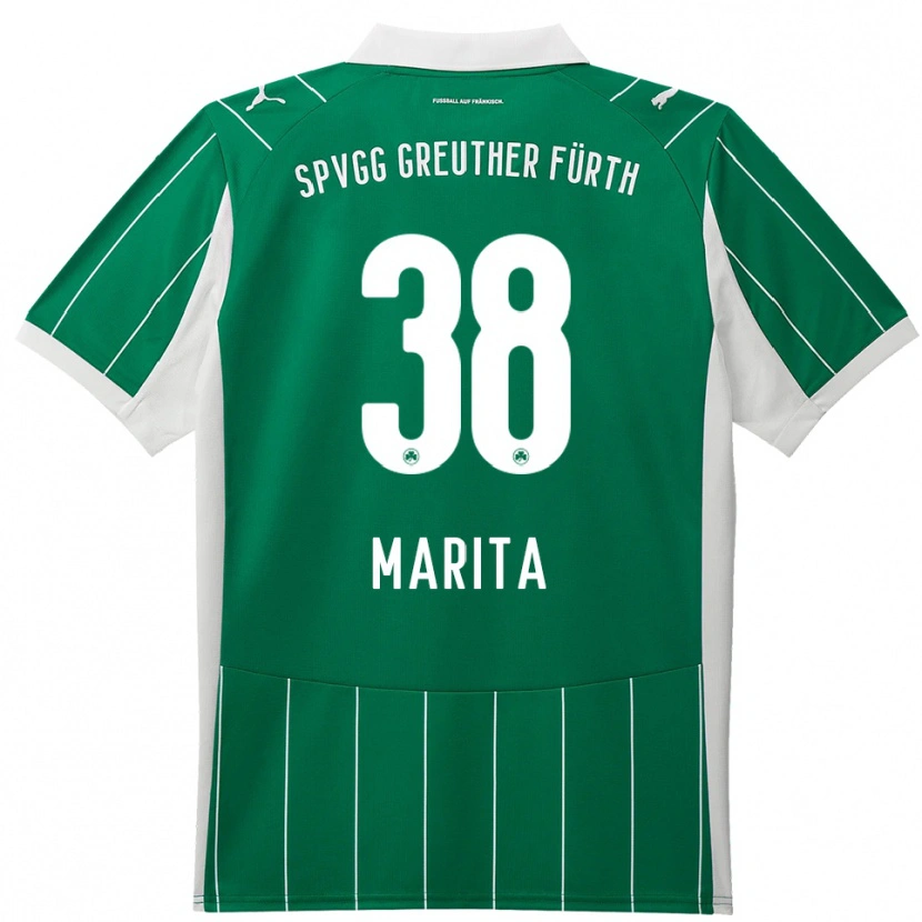 Danxen Niño Camiseta Raul Marita #38 Verde Blanco 2ª Equipación 2025/26 La Camisa