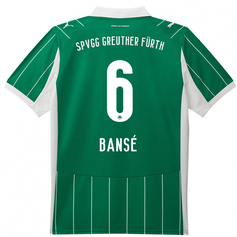 Danxen Niño Camiseta Sacha Bansé #6 Verde Blanco 2ª Equipación 2025/26 La Camisa