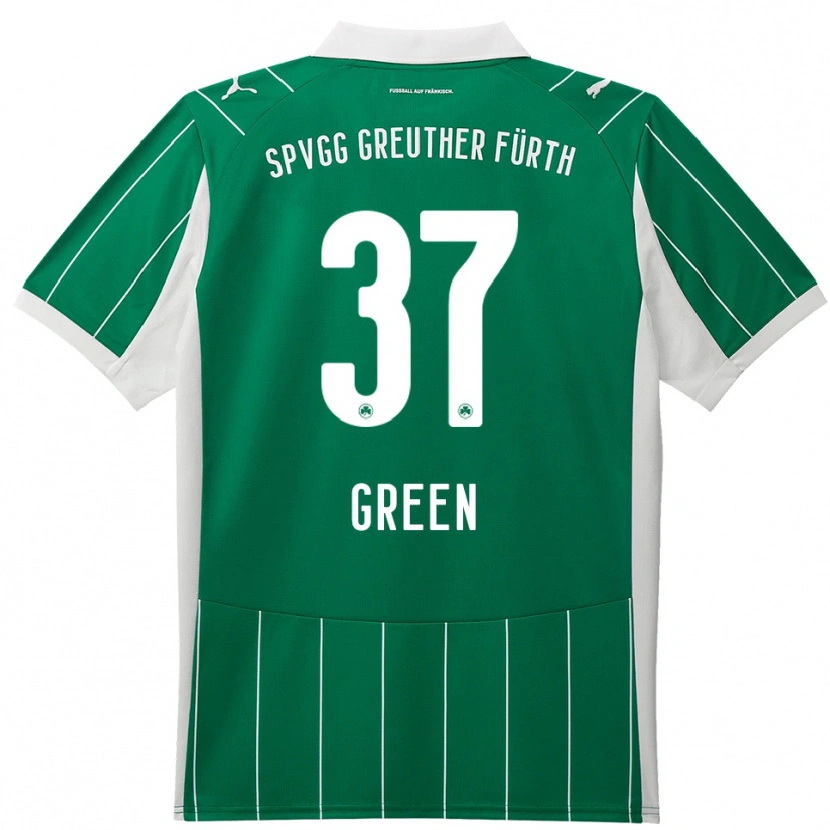 Danxen Niño Camiseta Julian Green #37 Verde Blanco 2ª Equipación 2025/26 La Camisa