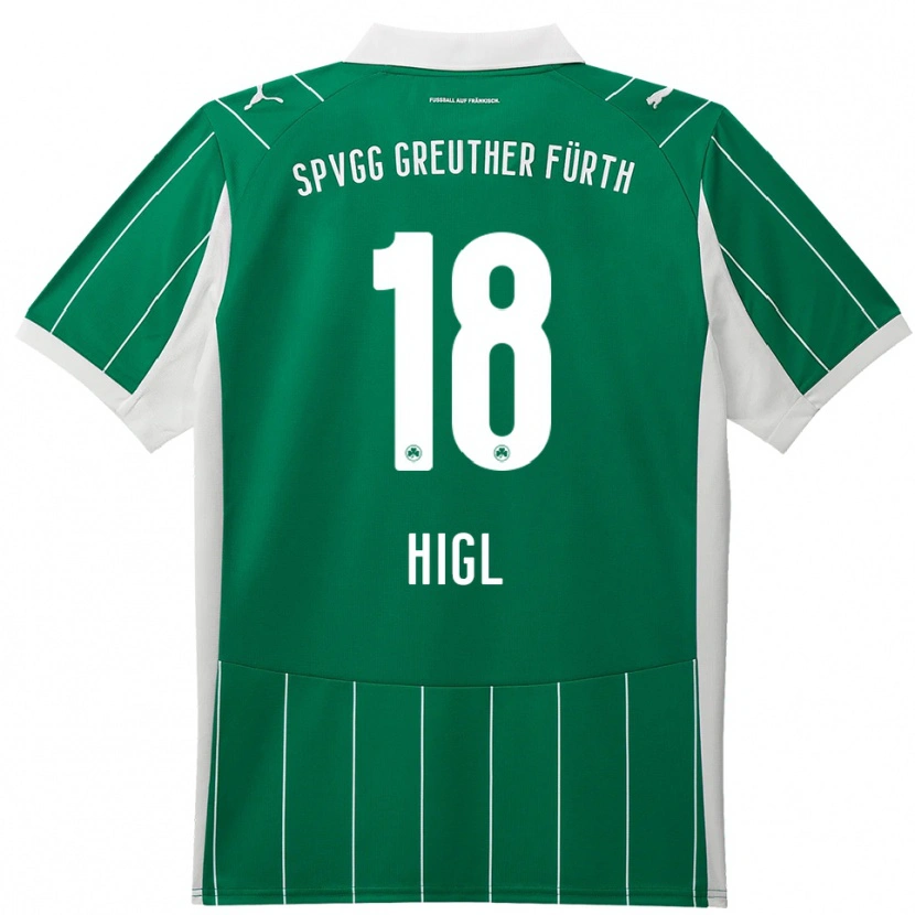 Danxen Niño Camiseta Felix Higl #18 Verde Blanco 2ª Equipación 2025/26 La Camisa