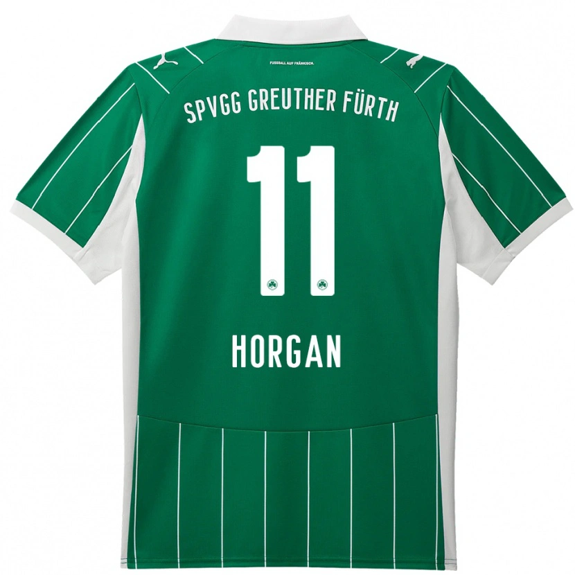 Danxen Niño Camiseta Finn Horgan #11 Verde Blanco 2ª Equipación 2025/26 La Camisa