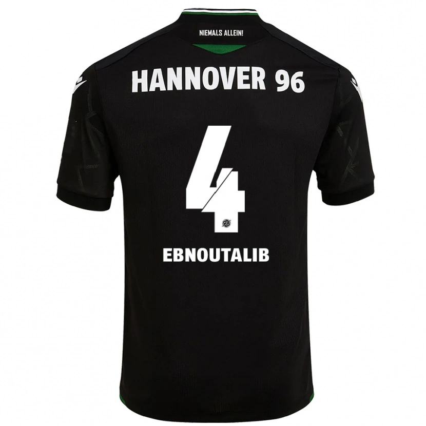 Danxen Niño Camiseta Ilias Ebnoutalib #4 Negro Verde 2ª Equipación 2025/26 La Camisa