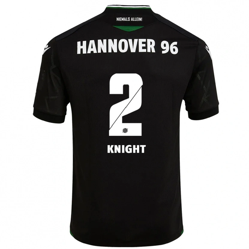 Danxen Niño Camiseta Josh Knight #2 Negro Verde 2ª Equipación 2025/26 La Camisa