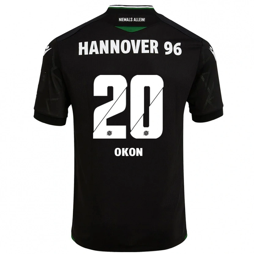 Danxen Niño Camiseta Ime Okon #20 Negro Verde 2ª Equipación 2025/26 La Camisa