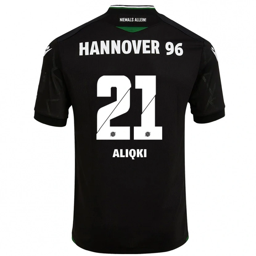 Danxen Niño Camiseta Florent Aliqki #21 Negro Verde 2ª Equipación 2025/26 La Camisa