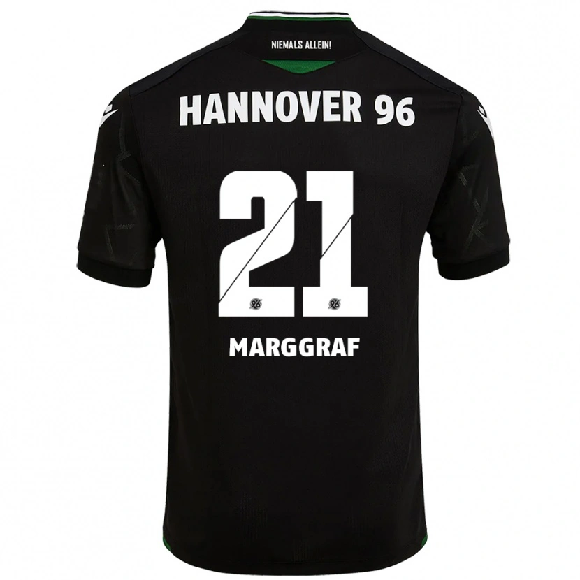 Danxen Niño Camiseta Luis Marggraf #21 Negro Verde 2ª Equipación 2025/26 La Camisa