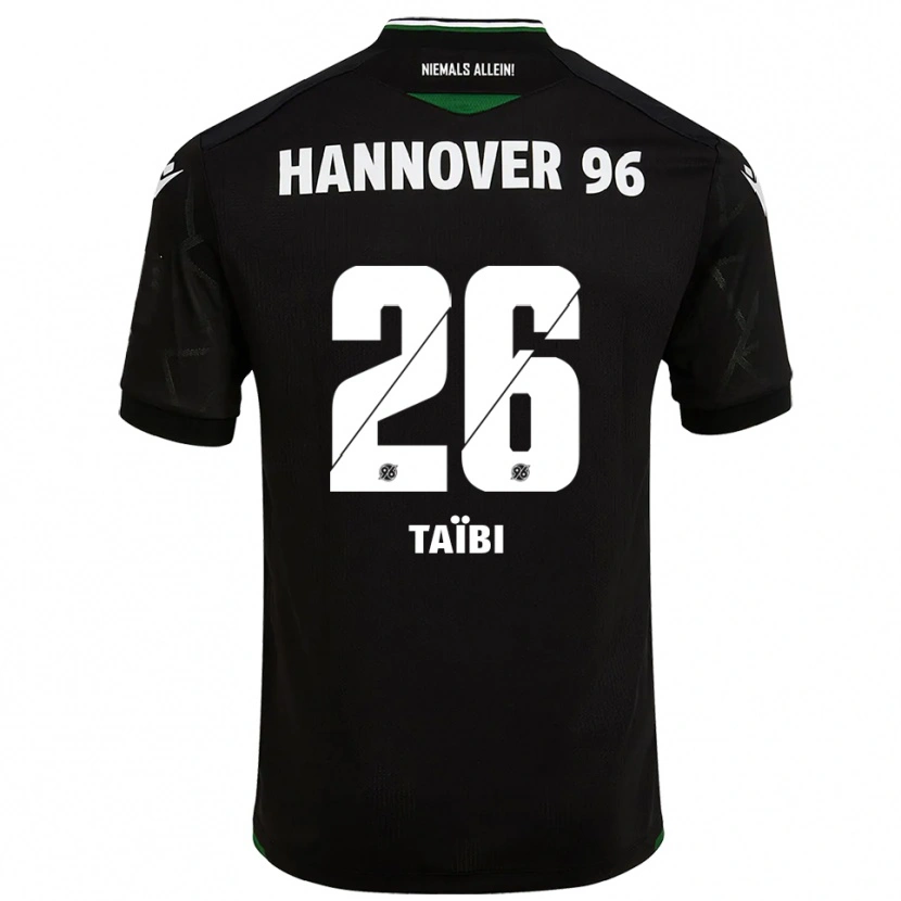 Danxen Niño Camiseta Waniss Taïbi #26 Negro Verde 2ª Equipación 2025/26 La Camisa