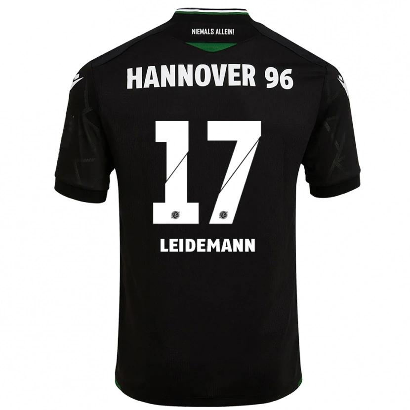 Danxen Niño Camiseta Lukas Leidemann #17 Negro Verde 2ª Equipación 2025/26 La Camisa