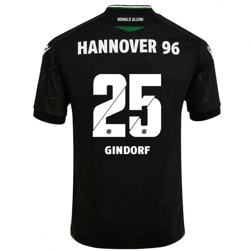 Danxen Niño Camiseta Lars Gindorf #25 Negro Verde 2ª Equipación 2025/26 La Camisa