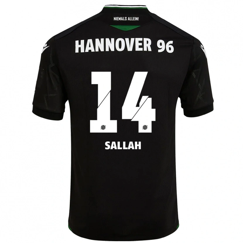Danxen Niño Camiseta Ebrima Sallah #14 Negro Verde 2ª Equipación 2025/26 La Camisa
