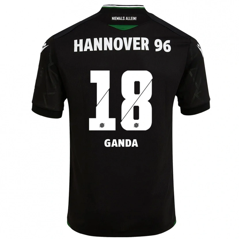 Danxen Niño Camiseta Joseph Ganda #18 Negro Verde 2ª Equipación 2025/26 La Camisa