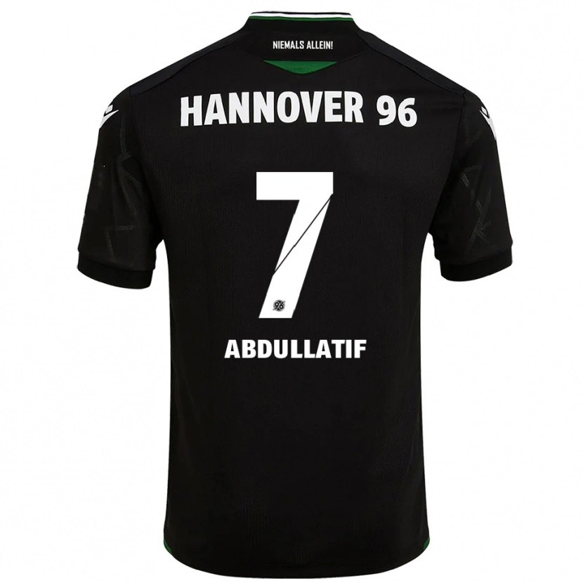 Danxen Niño Camiseta Mustafa Abdullatif #7 Negro Verde 2ª Equipación 2025/26 La Camisa