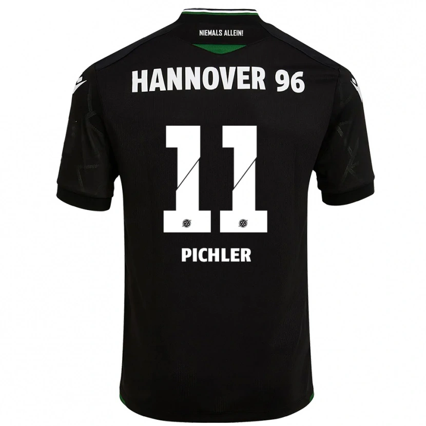 Danxen Niño Camiseta Benedikt Pichler #11 Negro Verde 2ª Equipación 2025/26 La Camisa