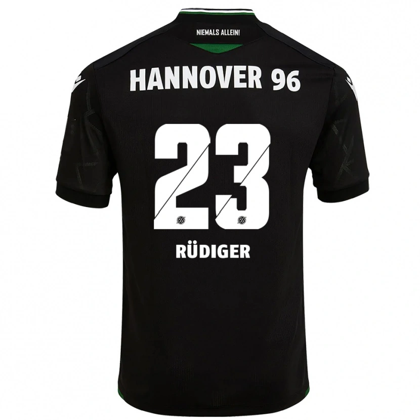 Danxen Niño Camiseta Fin-Luca Rüdiger #23 Negro Verde 2ª Equipación 2025/26 La Camisa