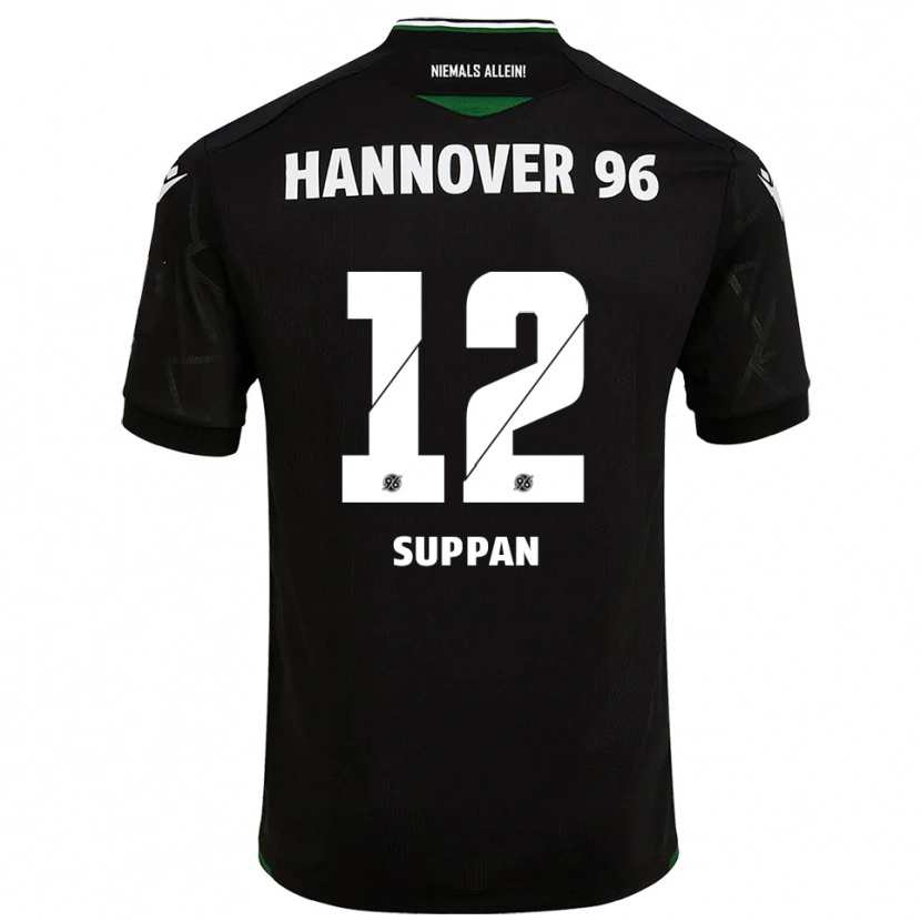 Danxen Niño Camiseta Jannik Suppan #12 Negro Verde 2ª Equipación 2025/26 La Camisa