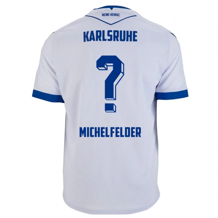 Danxen Niño Camiseta Norina Michelfelder #0 Blanco Azul 2ª Equipación 2025/26 La Camisa
