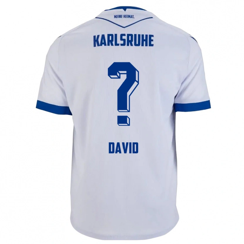 Danxen Niño Camiseta Christin David #0 Blanco Azul 2ª Equipación 2025/26 La Camisa
