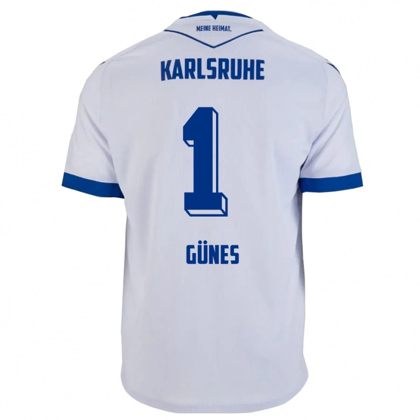 Danxen Niño Camiseta Kamil Günes #1 Blanco Azul 2ª Equipación 2025/26 La Camisa
