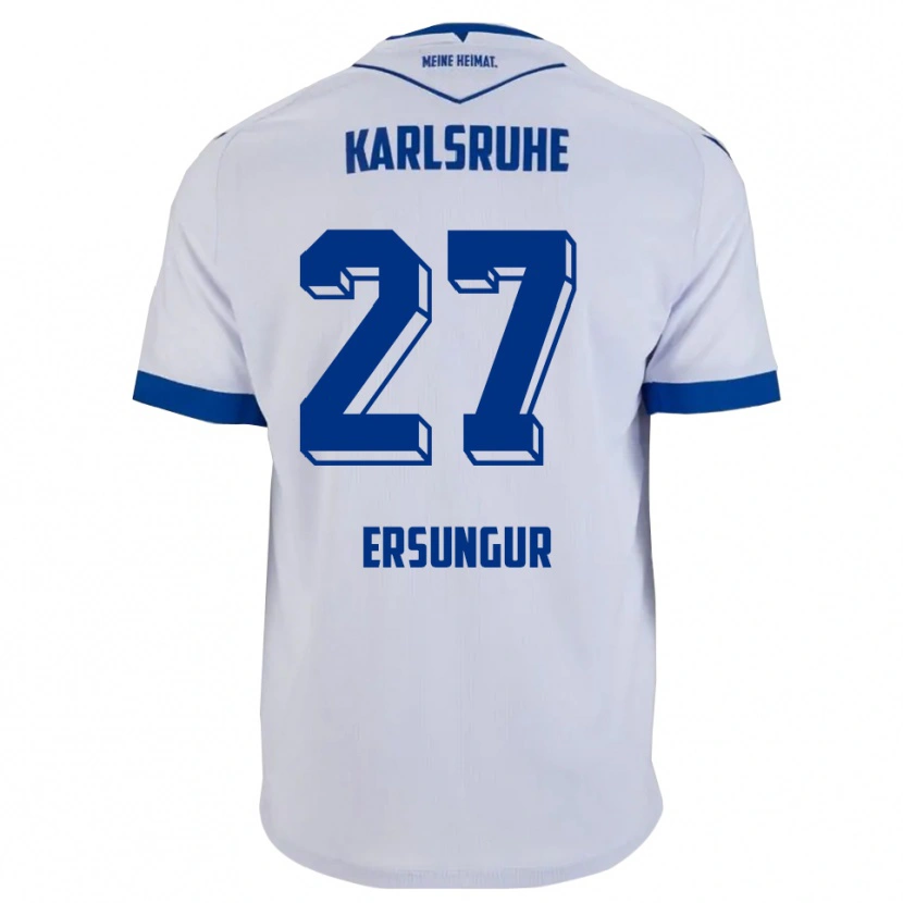 Danxen Niño Camiseta Ali-Eren Ersungur #27 Blanco Azul 2ª Equipación 2025/26 La Camisa