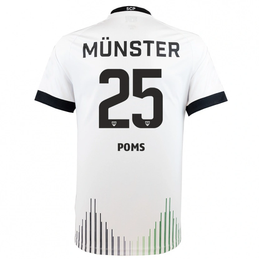 Danxen Niño Camiseta Melvin Poms #25 Blanco Negro 2ª Equipación 2025/26 La Camisa