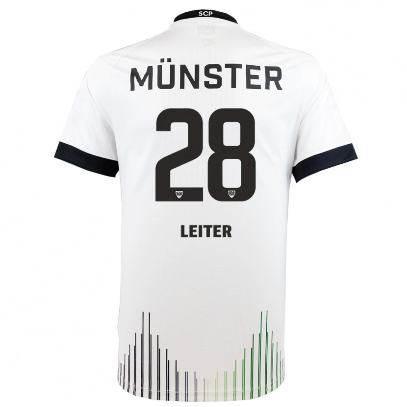 Danxen Niño Camiseta Ben Leiter #28 Blanco Negro 2ª Equipación 2025/26 La Camisa